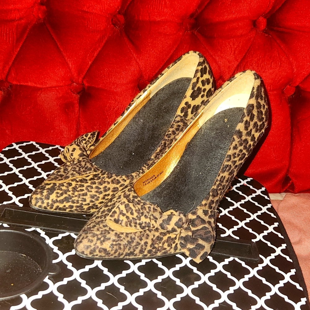Suede leopard print stilletos